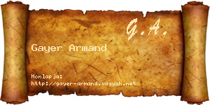 Gayer Armand névjegykártya